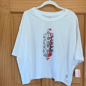 FP Movement by Free People White Tee with Red and Black Graphic